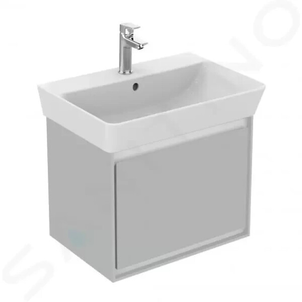 IDEAL STANDARD - Connect Air Skříňka pod umyvadlo Cube 550 mm, 480x409x400 mm, lesklá světlá šedá/bílá mat E0844EQ