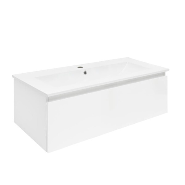 Koupelnová skříňka s umyvadlem SAT B-WAY 99x30x45 cm bílá lesk BWAY100WU4 BWAY100WU4