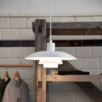Louis Poulsen Závěsná lampa PH 4/3 White, bílá barva, kov