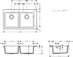 HANSGROHE - Dřezy Vestavný granitový dřez S510-F770, grafitová černá 43316170