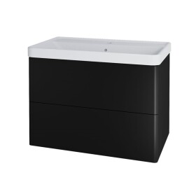 MEREO - Siena, koupelnová skříňka s keramickým umyvadlem 81 cm, černá mat CN441