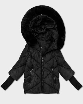 Černá lehká volná dámská bunda s kapucí Minority (M6-6031-1) odstíny černé XL (42)