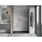 MEXEN/S - Mist-H L sprchové dveře křídlové pravé 145, transparent, měď kartáčovaná 8A5L-145-001-65-00-P