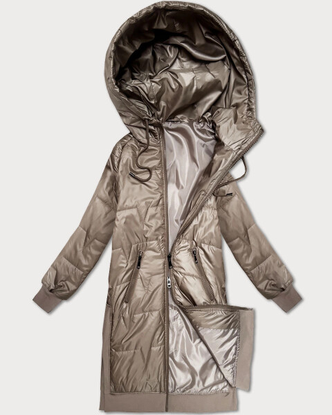 Jednoduchá béžová bunda s ozdobným prošíváním S'West (B8393-12) odstíny béžové XL (42)