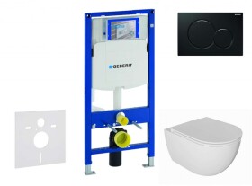 GEBERIT - Duofix Set předstěnové instalace, klozetu Oudee a sedátka softclose, tlačítko Sigma01, černá SANI11CA5133