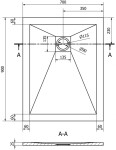 MEXEN/S - Stone+ obdélníková sprchová vanička 90 x 70, černá, mřížka černá 44707090-B