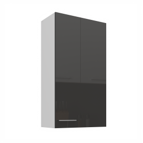 Horní skříňka Lara 60 G-108 1F Barva korpusu: Bílá, Barva dvířek: Šedý lesk