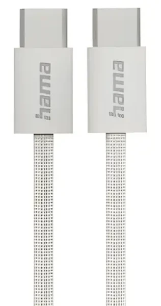 Hama Fabric béžová / Nabíjecí kabel / USB-C - USB-C / 1 m / opletený nylon