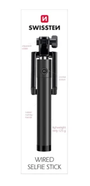 SWISSTEN WIRED Selfie Stick černá