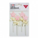 Dortisimo Zápich do dortu Hvězdičky růžové s mašličkami (4 ks)