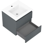 MEXEN/S - Orio koupelnová skříňka 50 cm s umyvadlem Otis, 2 zásuvky, grafit mat/bílá mat 91A10-05047-2-BFF66-W18M01