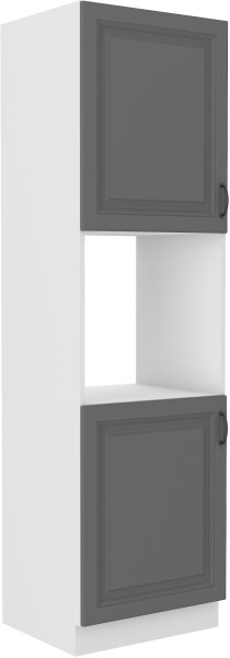 Vysoká skříňka pro vestavnou troubu Stilo 60 DP-210 2F Barva korpusu: Bílá, Barva dvířek: Dust Grey