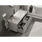 MEXEN/S - Rivel koupelnová skříňka pod umyvadlo 120 cm s deskou, 1 šuplík, reliéf , šedá mat 91A20-12047-1-BFC62
