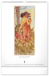 Nástěnný kalendář 2026 NOTIQUE - Alfons Mucha, 33 x 46 cm