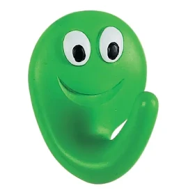 Spirella SMILE dětský háček zelený / polyresin / samolepící / 40 x 50 mm (7610583067593)