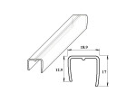 GEOMAT PC ukončovací U-profil (čirý) 16 mm, délka 2,1 m