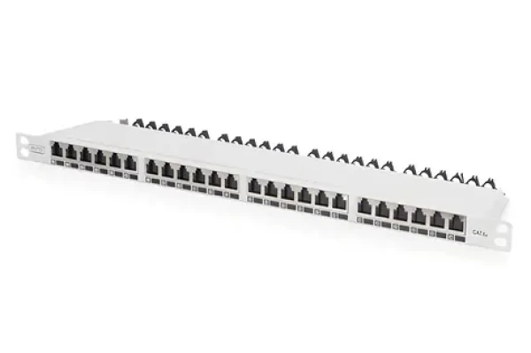 Digitus CAT6A High Density / Patch panel / stíněný / 19" / 24 portů / 0,5U (DN-91624S-SL-EA-G)