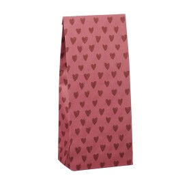 Ib Laursen Papírový sáček Desert Rose Hearts 22,5 cm – set 5 ks, červená barva, papír