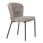 Židle jídelní, lanýžová látka, černé kovové nohy.