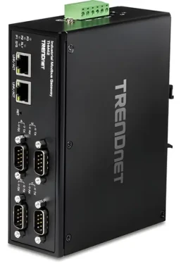 TRENDnet TI-M42 černá / Průmyslová brána Modbus / 4x RS-232/422/485 / 2x LAN 10/100 / IP30 (TI-M42)