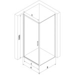 MEXEN/S - Exo sprchový kout dveře křídlové 80 x 75, transparent, černá 817-080-075-70-00