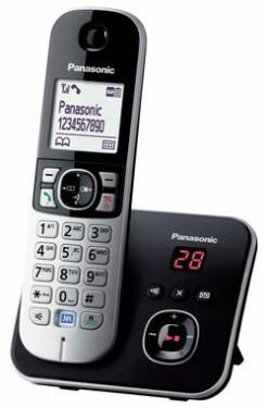 Panasonic KX-TG6821FXB černo-stříbrná / DECT bezdrátový telefon s 1.8 displejem / CLIP / záznamník (KX-TG6821FXB)