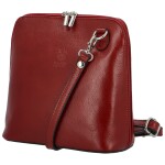 Luxusní dámská kožená crossbody kabelka Miara, červená