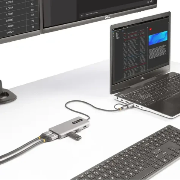 StarTech USB-C Multiport Adaptér stříbrná / USB-C hub / 2x HDMI / 3x USB-A / 60 Hz (167B-USBC-MULTIPORT)