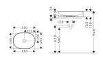 HANSGROHE - Xuniva U Umyvadlo na desku, 55x40 cm, bez přepadu, bílá 60166450