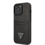 Pouzdro Guess Saffiano Double Card iPhone 13 Pro čierne