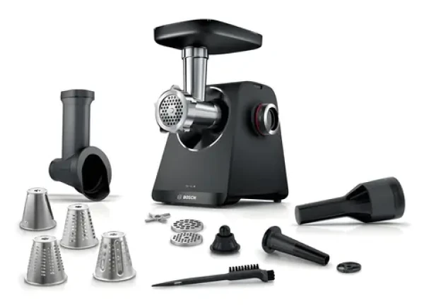 Bosch MFWS440B Serie 4 stříbrná / Mlýnek na maso / 1900 W / 2,5 kg/min / 2 rychlosti / reverz (MFWS440B)