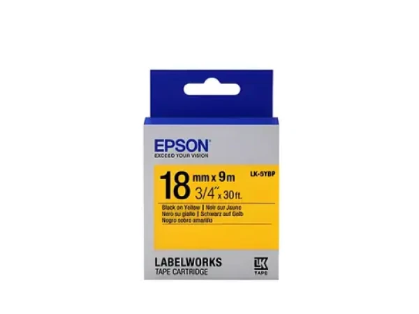 Epson LK-5YBP Pastel / Páska do štítkovače / 18 mm / 9 m / černá na žluté (C53S655003)