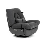 Polohovací křeslo, elektrické zabudované ovládání, šedá, látka, TV-7089 GREY2