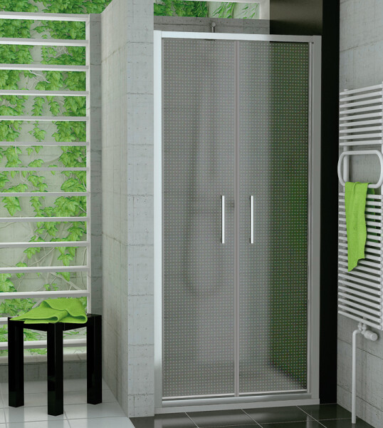 SanSwiss TOPP2 0900 01 30 Dvoukřídlé dveře 90 cm, matný elox/mastercarré