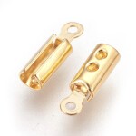 Koncovka z nerezové oceli - 10 x 3 mm - pozlacené 18K zlatem - 1 ks