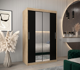 Šatní skříň Abi T1 Barva korpusu: Dub Sonoma, Rozměry: 120 cm, Dveře: Černá