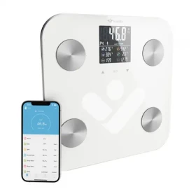 TrueLife FitShape S6 BT bílá / Chytrá osobní váha / do 180 kg / LCD displej / mobilní aplikace (TLCSMFSS6BTWA)