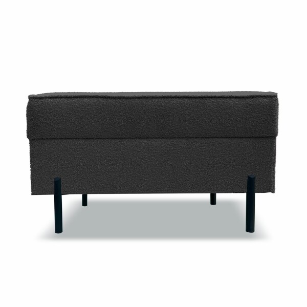 FRONTI Taburet HUGO 80x38 s úložným prostorem - černý - bouclé - NOW OR NEVER 100