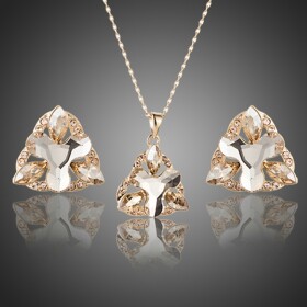Souprava náhrdelníku a náušnic Swarovski Elements Lorianna, Zlatá 37 cm + 3 cm (prodloužení)