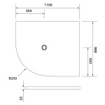 POLYSAN - FLEXIA vanička z litého mramoru čtvrtkruh, s možností úpravy rozměru, 110x90cm, R550, pravá 91361