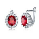 Náušnice Swarovski Elements Fiona Ruby, Červená