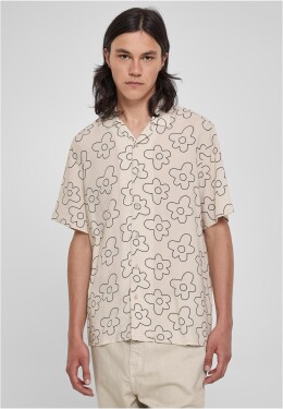 Viskózová košile AOP Resort z měkkého květu mořské trávy