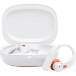 JBL Endurance Peak 4 špuntová sluchátka (In Ear) Bez kabelu, Bluetooth® bílá Potlačení hluku Nabíjecí pouzdro, za uši, odolné vůči potu, voděodolná, dotykové