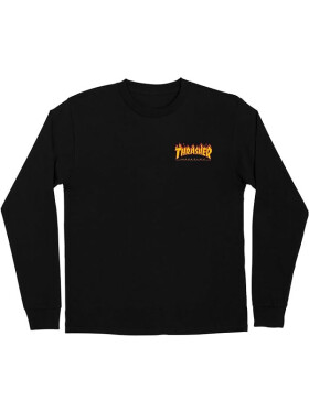 Santa Cruz Thrasher Flame Dot black pánské tričko dlouhým rukávem