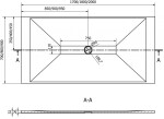 MEXEN/S - Toro obdélníková sprchová vanička SMC 180 x 70, bílá, mřížka zlatá 43107018-G