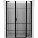 MEXEN/S - Mist sprchové dveře křídlové pravé 130, černá dekor, černá 8A4-130-001-70-77-P