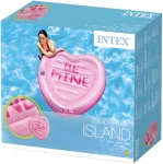 INTEX 58789 Lehátko nafukovací Srdce růžové / 145 x 142 cm / vinyl / nosnost 100 kg (it58789)