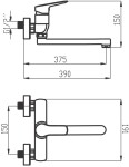NOVASERVIS - Dřezová umyvadlová baterie 150 mm Metalia 54 ECO, chrom 54078,0E