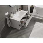 MEXEN/S - Orio koupelnová skříňka 90 cm s umyvadlem Vela, 2 zásuvky, šedá mat/bílá mat 91A10-09047-2-BFF62-W23M01