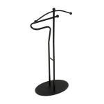 Němý sluha, výška 110 cm, masiv kaučukovník, černé moření, kov černý